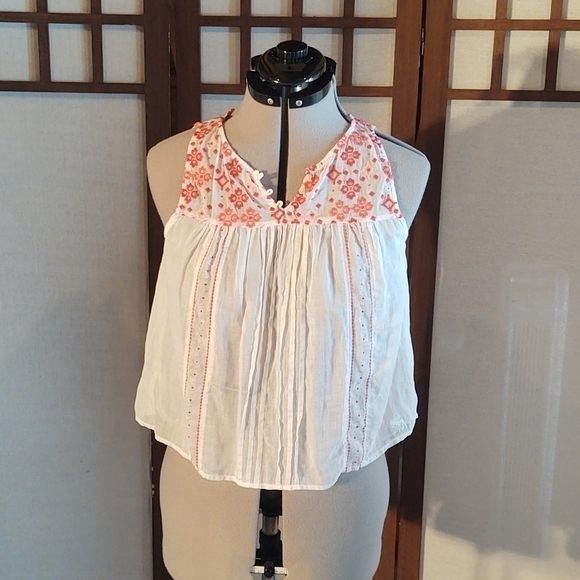 Abercrombie & Fitch Tops - Abercrombie & Fitch Embroidered Sheer Cotton Top Sz S NWT